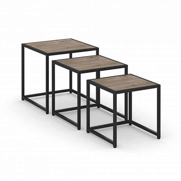 Стол журнальный "Loft" VR.L-SJK-40 Тиквуд Темный/Черный - Вид 3