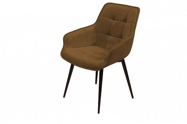 Стул с подлокотниками Capri, бархат коричневый 12 / опора конус - Вид 2