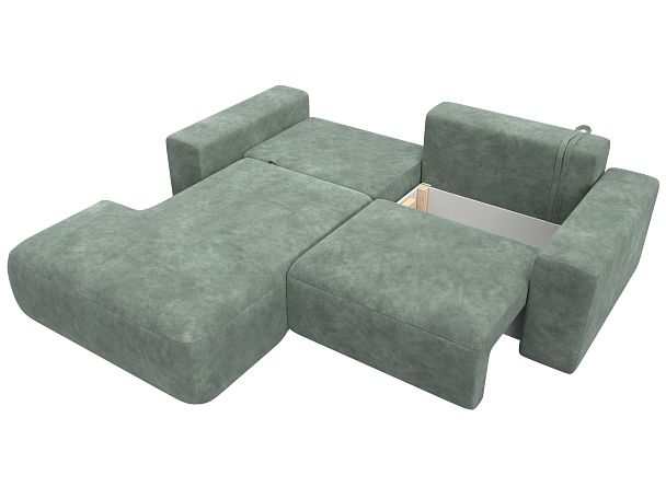 Диван угловой Лига-036 НПБ Классик левый угол Велюр зеленый - Вид 7