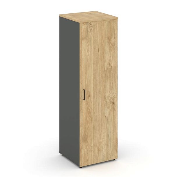 Стайл Проджект Гардероб узкий глубокий SN.GB-002 Антрацит/Тиквуд Светлый/Черный Ручки 600*600*1982 - Вид 1