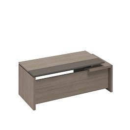 Стол руководителя с тумбой 3-ящичной с замком левый U.RUS РС 117 ДЧ/ЛС дуб виченца/лава серая - Фото предпросмотра