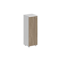 Шкаф средний 400х400х1200, 1 дв., з.ст HDF, левый / корпус: белый; фасад: дуб темный Сигма / Sigma - Фото предпросмотра