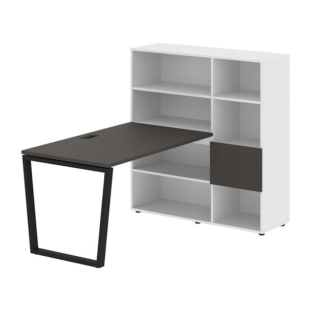 Стол-стеллаж EVRST 1213 Мокко/Черный/Белый 1790х1250х1355 EDIS - Вид 1