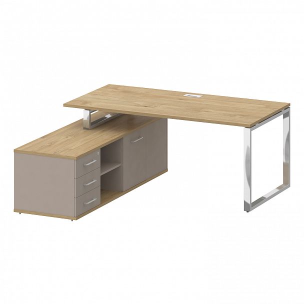 Стол с опорной греденцией "Shift" SK.SRG-180 тиквуд светлый/капучино - Вид 3