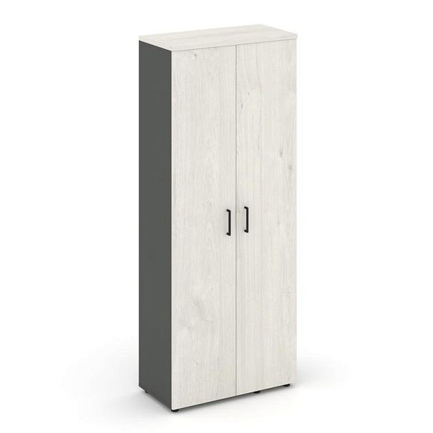 Стайл Проджект Гардероб широкий неглуб. SN.GB.E-003 Антрацит/Дуб Наварра/Черный Ручки 796*400*1982 - Вид 1