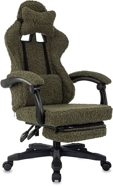 Кресло игровое Knight Lord/F хаки экомех крестов. пластик подст.для ног - Вид 1