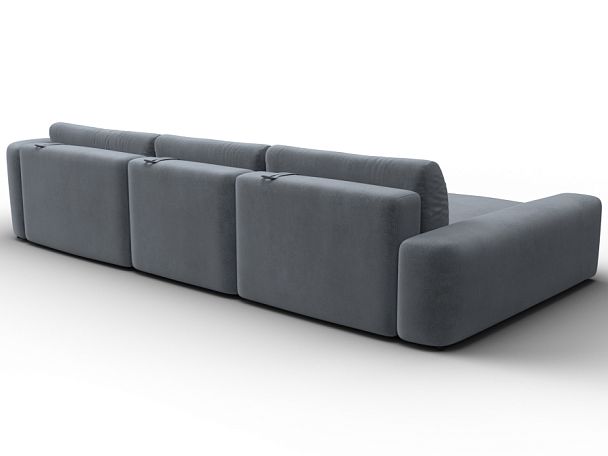 Диван угловой Лига-066 НПБ Лонг угол левый Велюр серый - Вид 5