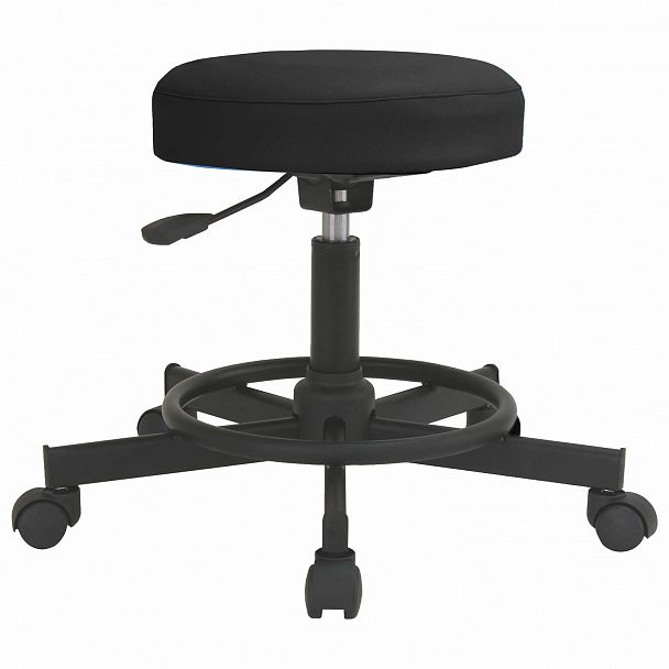 Кресло РС12, без спинки, без подлокотников, кожзам, черное, РС01.00.12 б/сп - Вид 2