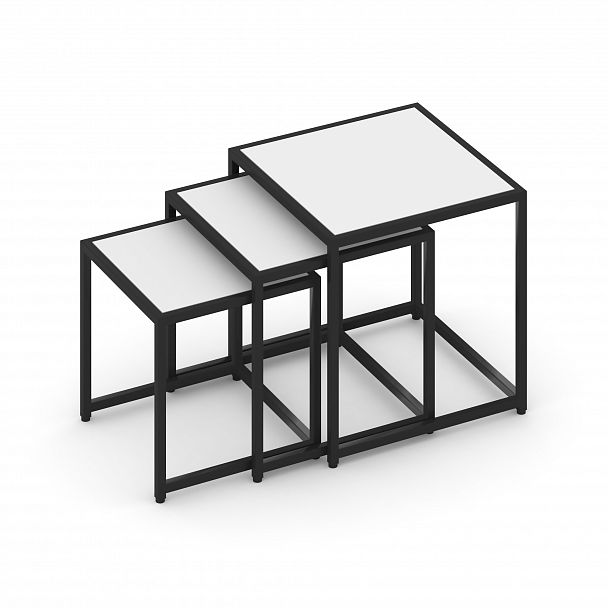 Стол журнальный "Loft" VR.L-SJK-50 Белый Бриллиант/Черный - Вид 4