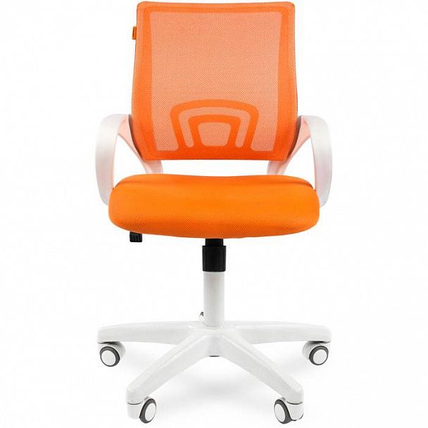 Кресло CHAIRMAN 696, пластик белый, ткань TW/сетчатый акрил, оранжевый - Вид 2