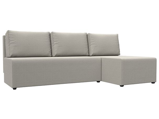 Диван угловой Поло правый угол Рогожка бежевый - Вид 1