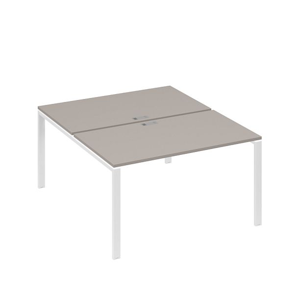 Станция рабочая на металлокаркасе UNO 2х140 A4 А4 Б1 177 БП мокко премиум / металлокаркас белый - Вид 1