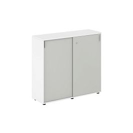 Шкаф купе 1238х400х1125 средний, с замком / корпус: белый, фасады: серый бархат Сигма / Sigma - Фото предпросмотра