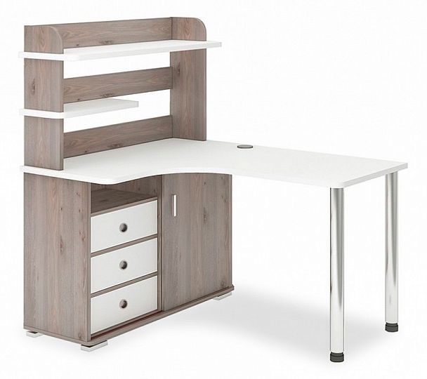 Стол компьютерный Домино СР-145М Белый/Нельсон левый - Вид 1