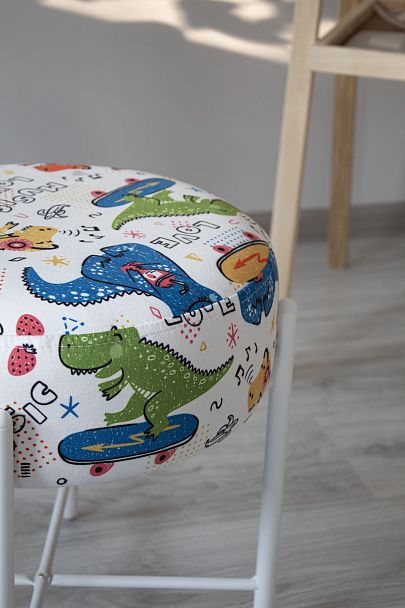 Банкетка Sheffilton KIDS SHT-B4 диномикс/белый муар - Вид 8