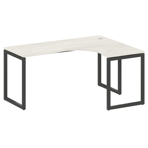 Metal System Quattro Стол криволинейный правый на О-образном м/к 40БО.СА-4 (R) Дуб наварра/Антрацит металл 1600*1200*750 - Вид 1