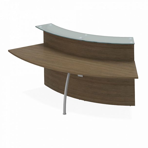 Модуль стойки-ресепшн радиусный "Лидер" ПК-ИМД-СКР248х106СМ-В1-299 дуб шамони - Вид 1