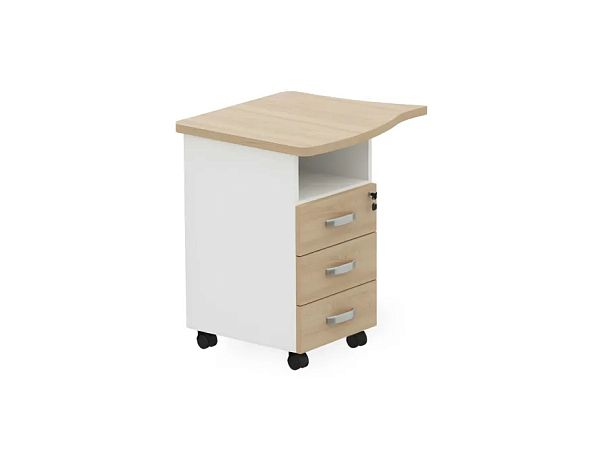 БЕРЛИН / BERLIN Тумба приставная левая 730х600х740 Акация/Белый - Вид 1