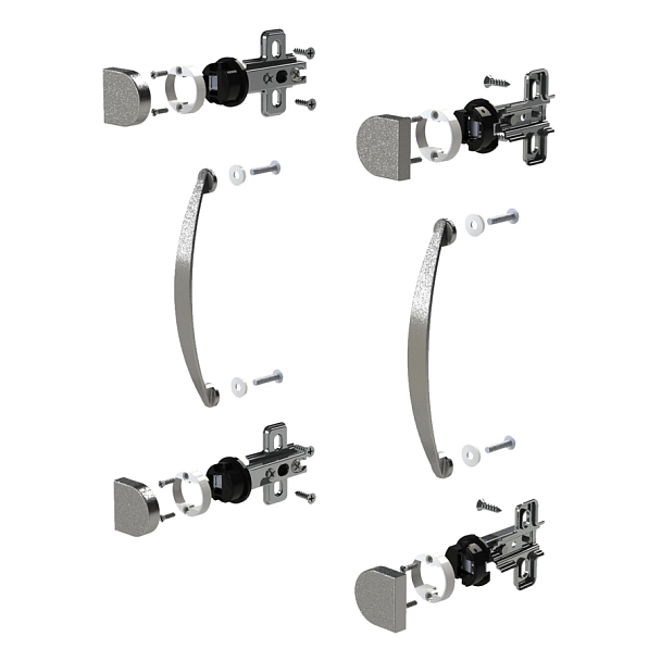 Фурнитура для двери стеклянной "Бюджет", КОМПЛЕКТ 2 шт., 402670-710 - Вид 2