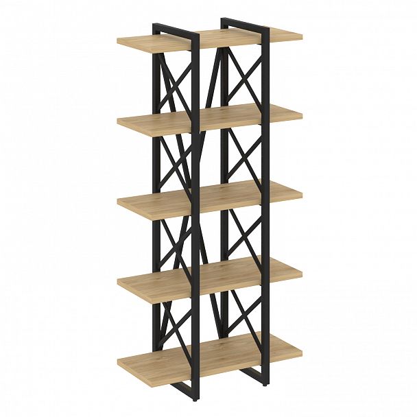 Стеллаж на опорах "Loft" VR.L-MST.O-5.4V тиквуд светлый/черный - Вид 1