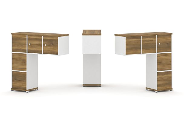 Concept Надставка низкая CN.DNN-005 Сандал Янтарный/Белый Бриллиант/Металл Белый 1099*365*1130 - Вид 1