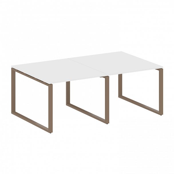 Стол для переговоров "Metal System" БО.ПРГ-2.1 белый/мокко - Вид 1