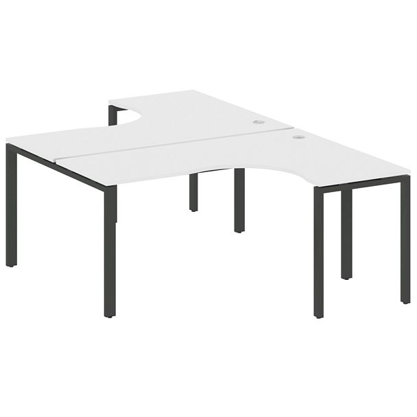 Metal System Р. ст. криволинейная на П-образном м/к БП.РАС-СА-2.4 Белый/Антрацит металл 1600*2435*750 - Вид 1