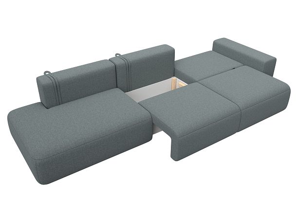 Диван прямой Лига-036 НПБ Модерн Лонг подлокотник справа Рогожка серый - Вид 8