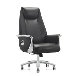 Кресло HAWASAN (ХАВАСАН) PREMIUM EX-800, до 200 кг, синхромеханизм, алюминий, экокожа, черное, 533234 - Фото предпросмотра