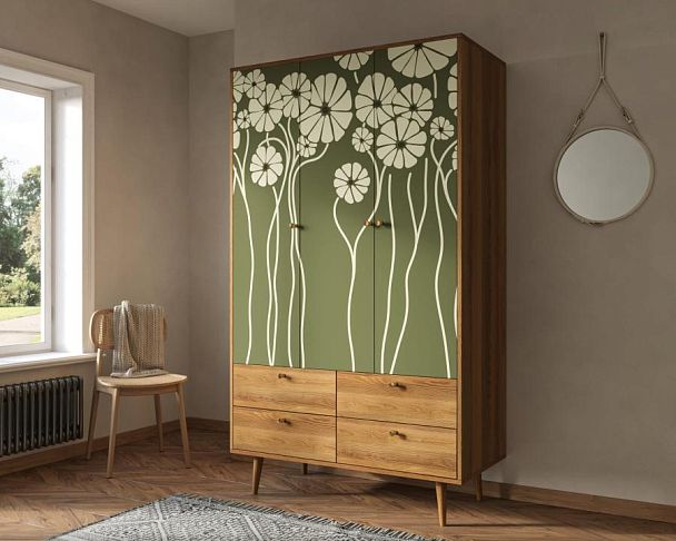 Шкаф трехстворчатый Berber принт 53 арт BB02/Print_53 - Вид 3