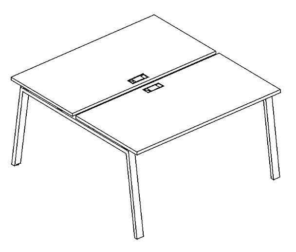 Станция 2х140 с опорами TRE офисная A4 А4 Б3 171  БП мокко премиум / металлокаркас антрацит - Вид 3