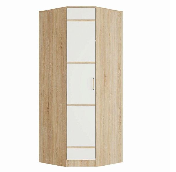 "Сакура" шкаф угловой (876х2216х876) дуб сонома/белый - Вид 1