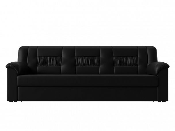Прямой диван Карелия (полностью экокожа черная) - Вид 2