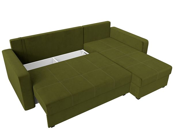 Диван угловой Ливерпуль Лайт правый угол Микровельвет зеленый - Вид 7