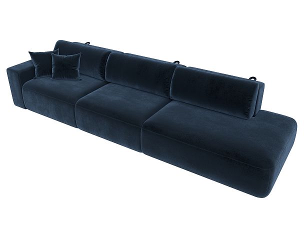 Диван прямой Лига-036 НПБ Модерн Лонг подлокотник слева Велюр синий - Вид 5