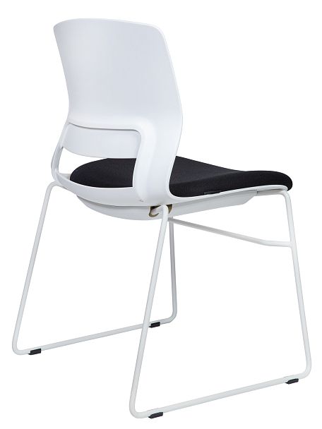 Стул / One / белый пластик / черная ткань, стопируемый - Вид 4