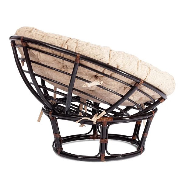 Кресло Папасан/Papasan (23/01 W) /с подушкой и ремешками/Antique brown (античный черно-коричневый) - Вид 3