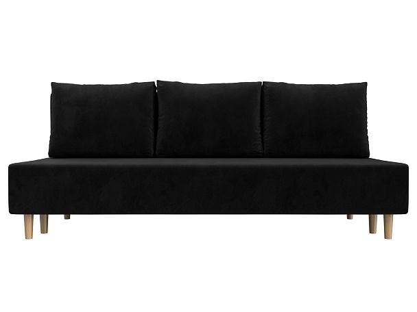 Диван прямой Лига-033 Велюр черный - Вид 2