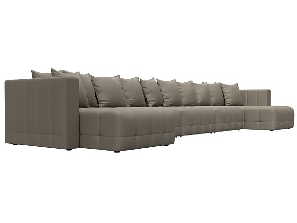 Диван П-образный Лига-052 НПБ МегаЛонг Экокожа бежевый - Вид 3