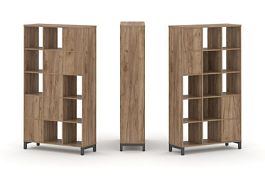 Стайл Проджект Набор стеллажа 1 сторон., 5 яр. SN.NS-531 Дуб Табак/Металл Антрацит 1121*400*1982 - Фото предпросмотра