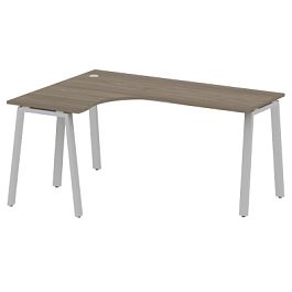 Metal System Стол криволинейный левый на А-образном м/к БА.СА-4 (L) Вяз/Серый металл 1600*1200*750 - Фото предпросмотра