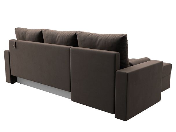 Диван угловой Верона Лайт угол левый (полностью велюр коричневый) - Вид 6