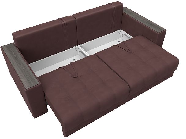 Диван прямой с декором Лига-049 НПБ Замша бордовый - Вид 8