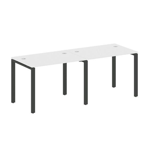 Metal System Р. ст. на 2 раб. места на П-образном м/к БП.СМ-2.1 Белый/Антрацит металл 2000*720*750 - Вид 1