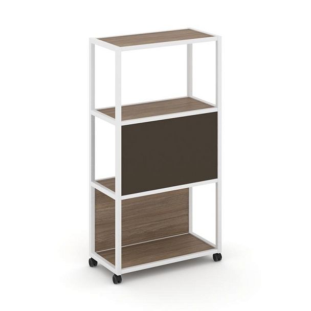 Shelf Mobile Стеллаж 4 уровня 1 секция VR.LT-STK-403.06 Дуб Аризона/Металл Белый/W-25 600*400*1523 - Вид 2