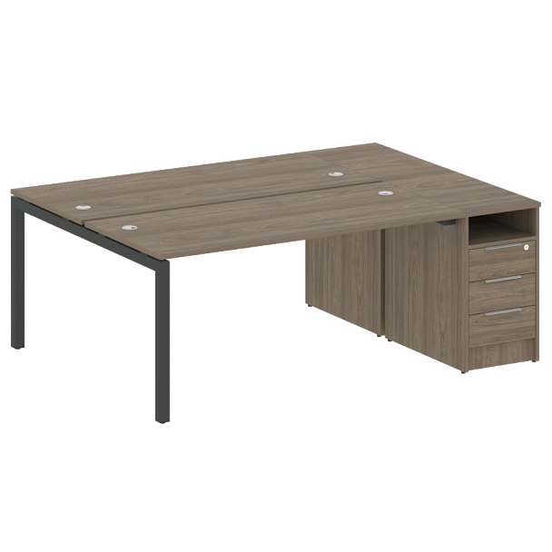 Metal System Quattro Р. ст. с тумбой на П-образном м/к 50БП.РС-СТП-2.4 Вяз/Антрацит металл 2012*1475*750 - Вид 1