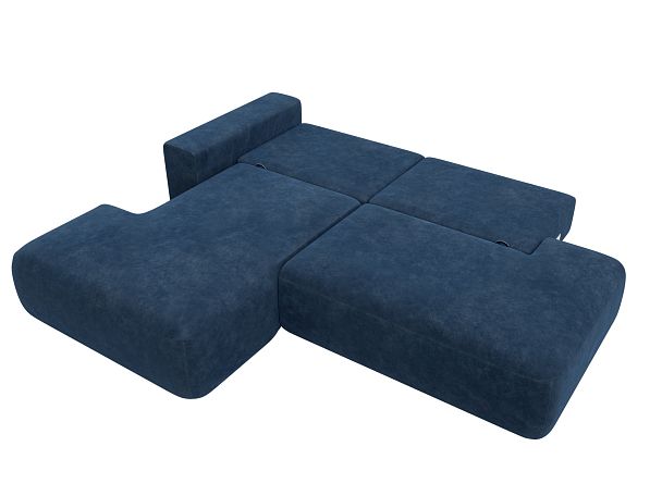 Диван угловой Лига-036 НПБ Модерн левый угол Велюр синий - Вид 9