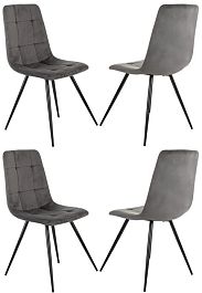 Стул для дома Бюрократ CH-K1_4 комплект 4шт т.серый Holland 18 металл черный на ножках (CH-K1_1/HL18_4) - Фото предпросмотра