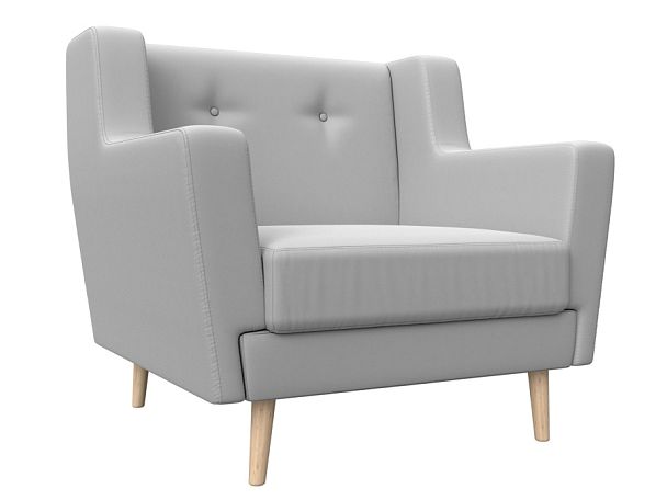 Кресло Брайтон (полностью экокожа белая) - Вид 1