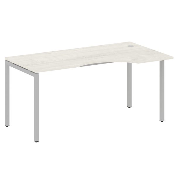 Metal System Quattro Стол криволинейный правый на П-образном м/к 40БП.СА-1 (R) Дуб наварра/Серый металл 1600*900*750 - Вид 1